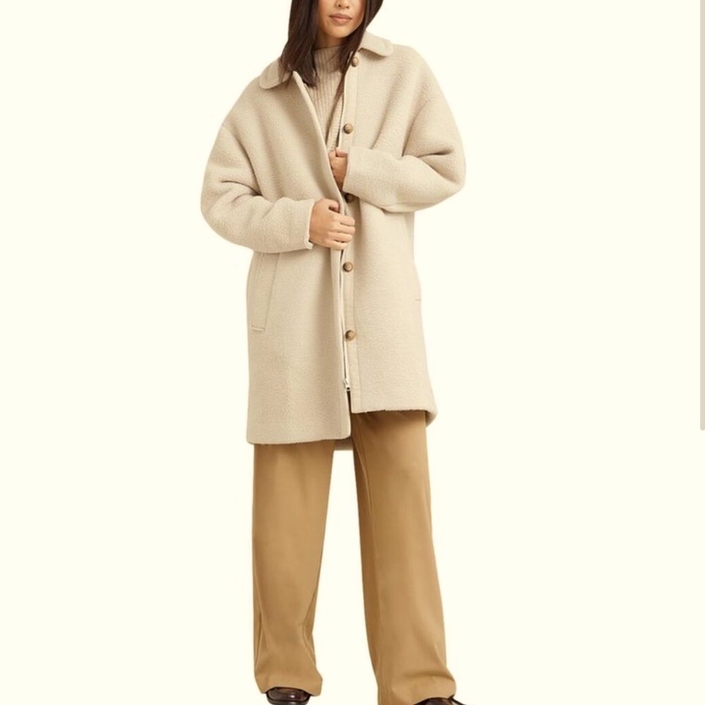 Modern Citizen Londyn Button-Front Teddy Coat - XS / S
